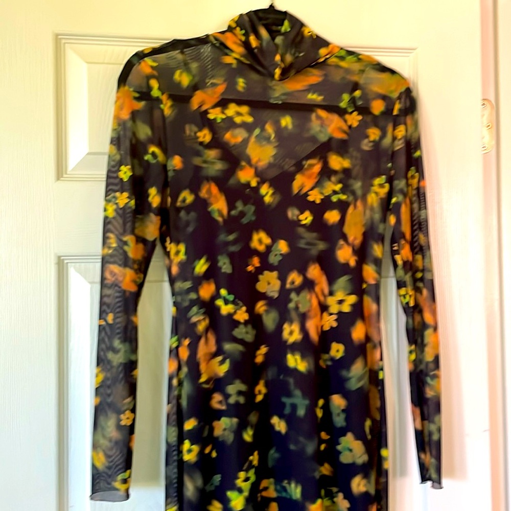 Steve Madden mesh knit, long-sleeved dress